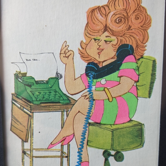 Vintage 1970s framed women on the phone